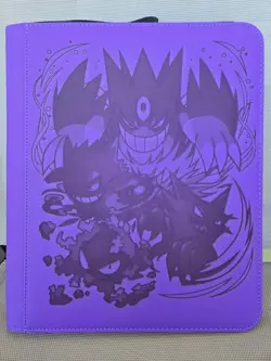 Pokemon Mega Gengar Engraved Purple Top Loader Binder 324 Cards Ready to Ship - Image 1
