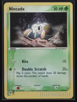 Reverse Holo E-Reader Nincada - 67/97 Dragon Ken Sugimori Pokemon TCG Card - Image 1