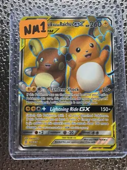 Sm-Unified Minds Raichu Alolan GX Alternate Full Art Holo Card 220/236 - Image 3
