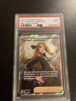 Pokemon TCG Cynthia's Ambition Trainer Rare Holo Card 169/172 Brilliant Stars - Image 1
