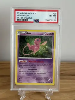 2016 POKEMON XY FATES COLLIDE #29 MEW HOLO RARE ~ PSA 8 - Image 4