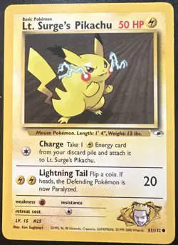 Pokemon Lt. Surge's Pikachu Gym Heroes 81/132 - Image 1