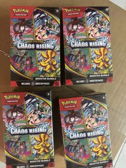 Pokemon TCG: Mega Evolution-Chaos Rising Booster Bundle (6 Packs) x4 In HAND - Image 1