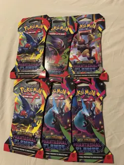 Pokemon TCG: Mega Evolution Phantasmal Flames Sleeved Booster Packs - Lot of 6 - Image 1