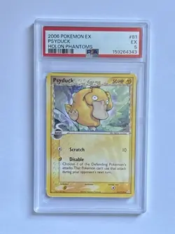 2006 POKEMON EX HOLON PHANTOMS #81 PSYDUCK PSA 5 - Image 1