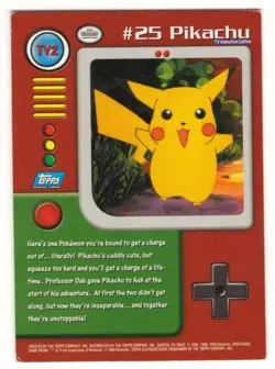 1999 TOPPS POKEMON - # TV 2 # 25 PIKACHU - LOOK !!!! - Image 2