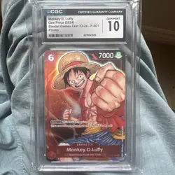 2024 ONE PIECE MONKEY D. LUFFY PROMO Foil BANDAI GAMES FEST CGC 10 - Image 1