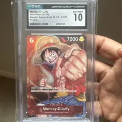 2024 ONE PIECE MONKEY D. LUFFY PROMO Foil BANDAI GAMES FEST CGC 10 - Image 3