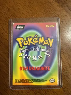 1999 Topps Pokemon the First Movie Dragonite E12 of 12 Die-Cut - Image 2