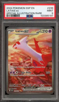 Pokemon Latias ex Surging Sparks Special Illustration Rare #239 PSA 9 Mint - Image 1