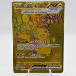 Pokemon Pikachu ex 179/131 Hyper Rare Gold Full Art Prismatic Evolutions NM - Image 1
