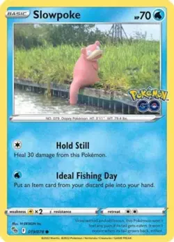 Pokemon - Slowpoke - 019/078 - Common - Reverse Holo - Pokemon Go - NM - Image 1