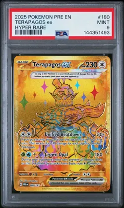 2025 Pokemon Prismatic Evolutions Terapagos ex Hyper Rare 180/131 PSA 10 - Image 1