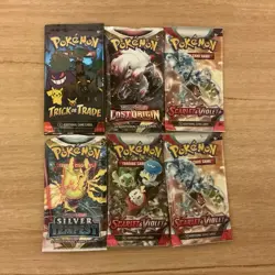 Pokemon TCG Mixed Lot 6 Sealed Booster Packs wrappers only English Standard - Image 1