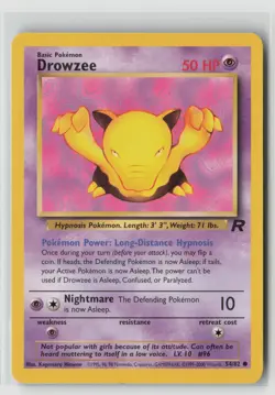 Drowzee #54/82 Team Rocket Common Pokemon TCG MP - Image 1