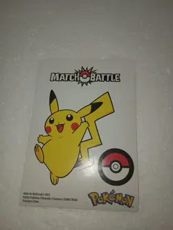 2023 McDonalds Happy Kids Meal Pokemon Toy Pikachu Match Battle Sticker Sheet - Image 1