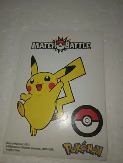 2023 McDonalds Happy Kids Meal Pokemon Toy Pikachu Match Battle Sticker Sheet - Image 2