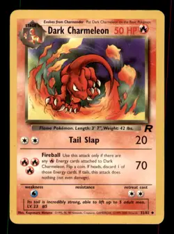 Dark Charmeleon 32/82 Uncommon Team Rocket Pokemon Unlimited Moderately Played - Image 1