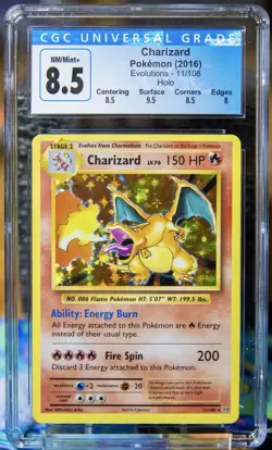 Charizard Pokemon 2016 Evolution 11/108 Holo CGC 8.5 Sub Grades Near Mint - Image 1