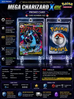 2025 Pokemon Mega Charizard X ex 023 Promo Mega Evolution Collection NM - Image 1