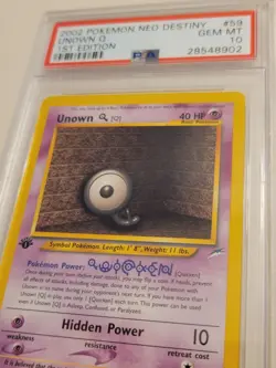 Unown Q - Pokemon Neo Destiny First 1st Edition #59 - Gem Mint PSA 10 - Image 3