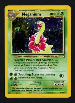 Meganium 11/111 Neo Genesis Unlimited Holofoil Holo Rare Pokemon TCG - Image 1
