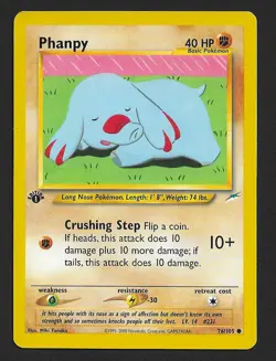 Pokemon Phanpy 76/105 - Neo Destiny 1st Edition card - Image 1