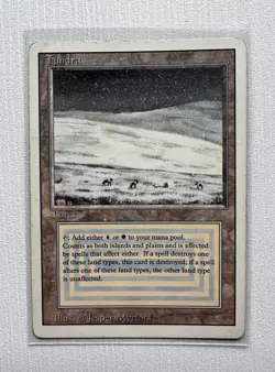 Tundra MTG Revised (3rd Edition) Dual Land 1994 Magic The Gathering - Image 1
