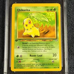 Pokemon Chikorita 1st Edition 54/111 CGC 9 Mint Blue Label 2000 Neo Genesis TCG - Image 4