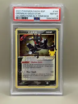 SWIRL X2 Greninja Gold Star SWSH144 PSA 8 Celebrations Promo Pokemon - Image 1