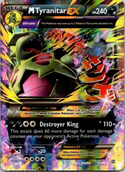 M Tyranitar EX 43/98 Holo Rare EX Ancient Origins Pokemon LP - Image 1