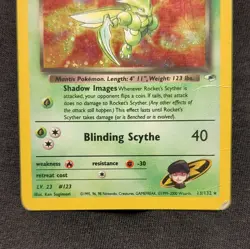 Pokemon TCG Rocket's Scyther 13/132 Gym Heroes 2000 Holo Rare 60 HP ENG - Image 4