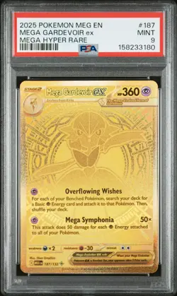 2025 POKEMON MEG EN-MEGA EVOLUTION MEGA HYPER RARE #187 MEGA GARDEVOIR EX PSA 9 - Image 1
