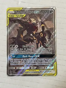 Pokemon TCG Umbreon & Darkrai GX Tag Team SM241 Holo Black Star Promo Sun Moon - Image 2