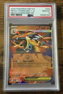 Pokemon TCG PSA 10 2026 Mega Charizard Y EX Holo Promo EN #030 MEP - Image 1
