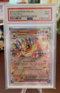 Pokemon Flareon EX 014 Prismatic Evolutions Surprise Box Exclusive PSA 9 MINT - Image 1