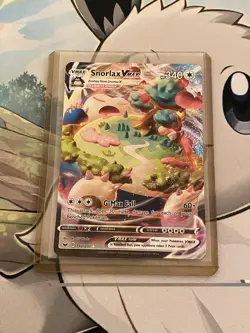 Pokemon TCG Snorlax VMAX Holo Ultra Rare Sword & Shield Base Set - Image 2