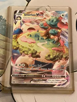 Pokemon TCG Snorlax VMAX Holo Ultra Rare Sword & Shield Base Set - Image 3