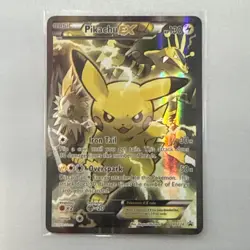 2016 Pokemon XY Black Star Promo Pikachu EX XY124 Red Blue Full Art Holo LP - Image 2