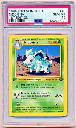 Pokemon Jungle Nidorina Uncommon 1st Edition #40 PSA 10 - POP 391 - Image 1