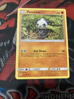 Pokemon- Sword and Shield -Pancham -Common - 81/181 -Team Up- NM - Image 1