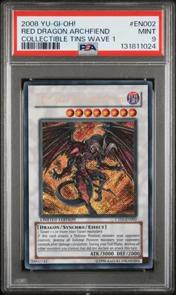 2008 YU-GI-OH! COLLECTIBLE TINS WAVE 1 #EN002 RED DRAGON ARCHFIEND PSA 9 - Image 1
