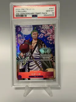 PSA 10 ZOROJURON CS (2ND ANNIVERSARY TMNT PK) OP05-067 One Piece Promotion Foil - Image 1