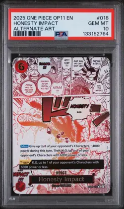 Honesty Impact Event Manga Alt Art PSA 10 - One Piece OP11-018 Divine English - Image 1