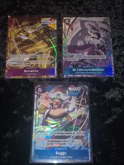 (3×) One Piece The Time Of Battle Alt Art Buggy OP16-048/Borsalino 073/Mr. 2 055 - Image 1
