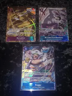 (3×) One Piece The Time Of Battle Alt Art Buggy OP16-048/Borsalino 073/Mr. 2 055 - Image 2