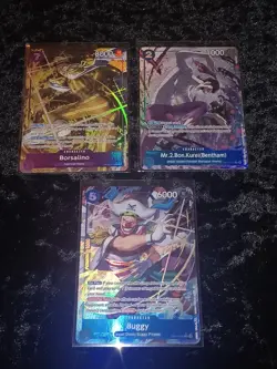 (3×) One Piece The Time Of Battle Alt Art Buggy OP16-048/Borsalino 073/Mr. 2 055 - Image 3