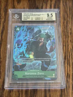 2025 One Piece PRB02-006 Roronoa Zoro BGS 9.5 English Alt Art R True Gem ++ - Image 1