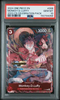 2024 ONE PIECE CHAMPIONSHIP CS 2023 CELEBRATION PACK PROMO MONKEY D LUFFY PSA 10 - Image 1