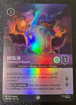 Disney Lorcana Whispers in the Well Merlin-Completing His Research 209/204 Epic - Image 1